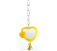 Premium Quality Pet Bird Parrot Mirror Toy - Round/Heart Shape Cage Hanging Birdcage Accessory, Random Color