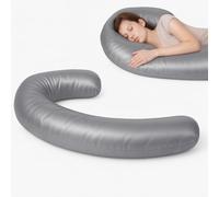 Premium Quality Pillowcase Compatible for Contour Swan Body Pillow, Original, Cool XL and Candy Cane Models, Breathable Zippered Closure Pillowcase - Provides a Comfortable Sleep Experience (Gray)