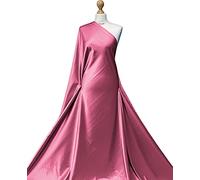Premium Quality | Plain Stretch Satin Crepe Back | Shiny Spandex Fabric | Bridal Dress Material | SS01 | by FABRIQUES (Cerise, 1 Meter)