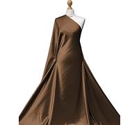 Premium Quality | Plain Stretch Satin Crepe Back | Shiny Spandex Fabric | Bridal Dress Material | SS01 | by FABRIQUES (Brown, 8"X8" Sample)