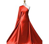 Premium Quality | Plain Stretch Satin Crepe Back | Shiny Spandex Fabric | Bridal Dress Material | SS01 | by FABRIQUES (Red, 8"x8" Sample) by FABRIQUES