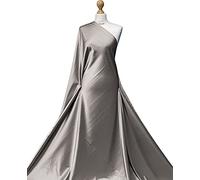 Premium Quality | Plain Stretch Satin Crepe Back | Shiny Spandex Fabric | Bridal Dress Material | SS01 | by FABRIQUES (Silver, 8"X8" Sample)