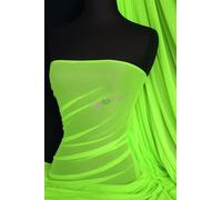Premium Quality Power Mesh Fabric | 4 Way Stretch Sheer Dance Dress Lining Material | Matching Shades in Lycra | Multiple Colours in Stock | Sold by The Metre | by Tia Knight (Neon Green)