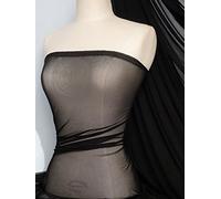 Premium Quality Power Mesh Net Fabric | 4 Way Stretch Sheer Dance Wear Material | Matching Shades in Lycra | 50+ Colours in Stock | Sold by The Metre | by Tia Knight (Black, 1 Metre)