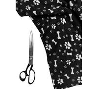 Premium Quality | Printed Anti Pill Polar Fleece | Soft Warm Fabric | PF02 | by FABRIQUES (Black Paws & Bones, 8"X8" Sample)