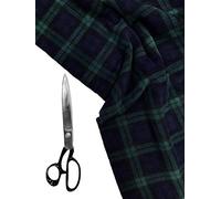 Premium Quality | Printed Anti Pill Polar Fleece | Soft Warm Fabric | PF02 | By FABRIQUES (Navy Tartan, 8"X8" Sample)