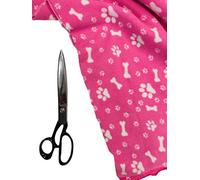 Premium Quality | Printed Anti Pill Polar Fleece | Soft Warm Fabric | PF02 | by FABRIQUES (Pink Paws & Bones, 8"X8" Sample)