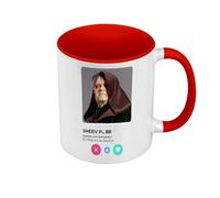 Premium Quality Red Colour Mug - Sheev Palpatine Social Network Meeting Love Sith - Mug with Handle and Coloured Interior