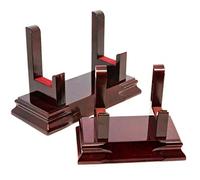 Premium Quality Rosewood Plate Silver Salver Display Stand With Engraved Plaque (Gold Plaque, Large) - Engraved - Enter Your Own Custom Text