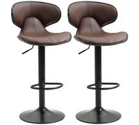 Premium Quality, Set of 2, Steel Frame Barstools with Footrest and Backrest - Pe