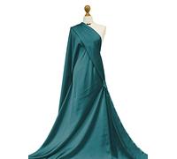 Premium Quality | Silky Satin Fabric | Luxurious Lightweight Satin | Ultra Soft Bridal Dressmaking Material | Fabriques (Teal, Half Meter)