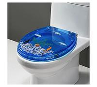 Premium Quality Slow Close Resin Toilet Seat - U/V/O Type Universal Cover, Heavy Duty Lid for Art Experience,H