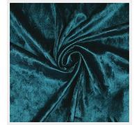 Premium Quality Teal Blue Crushed Velvet 1 Way Stretch Fabric, Dress Craft Wedding Cushion Curtain Material | 60”- 150 cm Wide | Same Day Dispatch | Sold by The Metre