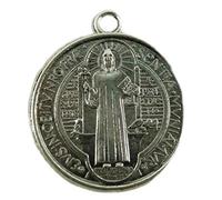 Premium Quality Vintage Cross Medal San Benito Medal Ancient Silver