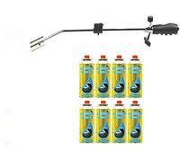 Premium Quality Weed Burner + 8 XL Canisters of Butane Gas