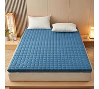 Premium Queen Size Waterproof Mattress Protector - Soft Microfiber Cover Non-Slip Memory Foam 135x200cm Blue - Allergy Relief & Comfortable Sleep Solution