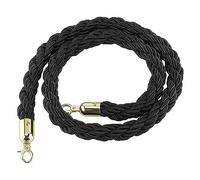 Premium Queue Barrier Posts with Polished Gold Hooks, Hemp Rope Stanchions for Crowd Control at Grand Openings, Hotels, Museums & Theaters - & Elegant Design