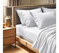 Premium Ranforce Double Fitted Sheet (140 x 190 + 30 cm) | 100% Cotton, 145 Thread Count | Machine Washable at 30°C | Elegant White Colour for Comfort