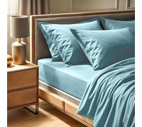 Premium Ranforce Double Fitted Sheet (140 x 190 + 30 cm) | 100% Cotton, 145 Thread Count, Petrol Blue | Machine Washable at 30°C, Soft & Durable