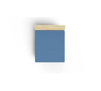Premium Ranforce Double Fitted Sheet (140 x 190 + 30 cm), 100% Cotton, 155 Thread Count, Blue, Soft, Durable, Machine Washable at 30°C, Ideal for Cosy Bedrooms