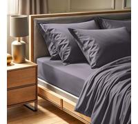 Premium Ranforce Double Fitted Sheet (140 x 190 + 30 cm) | 100% Cotton, 155 Thread Count, Grey | Machine Washable at 30°C | Soft & Durable Bedding