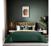 Premium Ranforce Double Quilt Cover (200 x 200 cm), Dark Green, 100% Cotton, 155 Thread Count, Button Closure, Machine Washable at 30°C, Soft and Durable