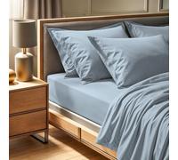 Premium Ranforce Single Fitted Sheet (90 x 200 + 30 cm), 100% Cotton, 145 Thread Count, Blue, Machine Washable at 30°C, Soft & Durable for Comfort
