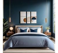 Premium Ranforce Single Quilt Cover (135 x 200 cm), 100% Cotton, Blue, Button Closure, 145 Thread Count | Machine Washable at 30°C, Soft & Durable