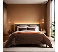 Premium Ranforce Single Quilt Cover, Dark Brown, 135 x 200 cm, 100% Cotton, 155 Thread Count, Button Closure, Machine Washable at 30°C, Soft and Durable