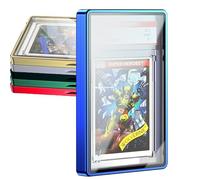 Premium Rated Card Protector with Metal Frame - Magnetic, Stackable Aluminum & Glass Case for BGS/PSA Cards | UV & Scratch Resistant Display Storage for Sports & Gaming Cards (Blue, Suit for PSA)