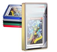 Premium Rated Card Protector with Metal Frame - Magnetic, Stackable Aluminum & Glass Case for BGS/PSA Cards | UV & Scratch Resistant Display Storage for Sports & Gaming Cards (Gold, Suit for PSA)
