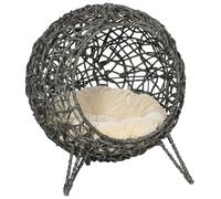 Premium Rattan Cat House - Stylish, Comfy and Easy Assembly-Free Design - Perfec