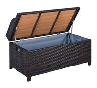 Premium Rattan Garden Storage - 102Lx51Wx51H cm Brown - Cabinet Cushion Box Ches
