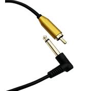 Premium RCA to 1/4 Inch Mono Audio Cable, 6.35mm to RCA Male to Male,Black with Gold Connectors, Right Angle Design, Professional Grade 1.64FT