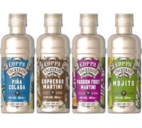Premium Ready-to-Drink Mini Coppa Cocktails (Pack of 4) | Mojito, Espresso Martini, Pina Colada, Passion Fruit Martini, Cocktail Gift Set for Parties & Gifting