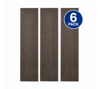 Premium Real Wood Veneer Acoustic Slat Wall Panels 2400 X 605 X 22mm - Smoked Oak 6 Pack