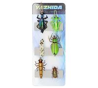 Premium Realistic Flies Terrestrials Selection Cricket Grasshopper Beetle Bumble Wasp Ladybug Fly Fishing Dry Wet Set for Trout Salmon (BugPro Set of 6 Flies)