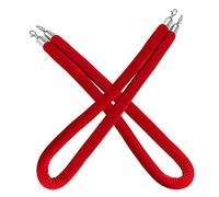 Premium Red Barrier Rope Set - 2 Pack Durable Stanchion Ropes with Silver Carabiners for Weddings Events and Places of Worship - 3.47m Length