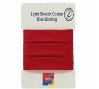 Premium Red Light Stretch Cotton Bias Binding Tape, 18mm Wide x 5m Length, Smooth Finish Mild Elastic Trim for Clothing, Sportswear, Quilting & Blankets - Giddy Square