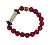 Premium Red Stone Bracelet with Thai Thao Wessuwan Protection Takrut | Handmade Natural Red Gemstone Stretch Bracelet | Wealth Luck Prosperity Spiritual Jewelry | Gift Box & Sacred Yantra Cloth