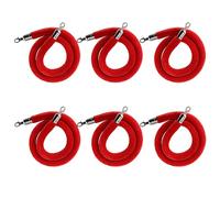 Premium Red Velvet Rope Stanchions6 Pack 31.5in Crowd Control Barriers with Silver Clip Ends for Events Movie Theaters Grand Openings & Hotel Lobbies