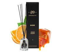 Premium Reed Diffuser with 7 Sticks - Caramel & Orange Scent, 50ml Essential Oil Room Fragrance, Long-Lasting Aromatherapy Air Freshener for Home, Bathroom, Living Room, Office, Home Decor Gift Idea