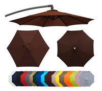 Premium Replacement Canopy Cover for 2m/2.3m/2.7m/3m Garden Patio UmbrellaFabric Parasol Cover 8-Rib Brown Canopy for Outdoor Shade Solutions