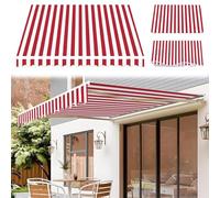 Premium Retractable RV Canopy Replacement - Outdoor Sun Shade Fabric for Balcony & Patio, 6.5ft, 8.2ft, 11.4ft Polyester Deck Shelter Cover (Red, 13.1x11.4ft)