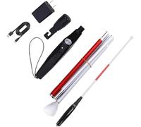 Premium Retractable White Cane,Smart Blind Walking Cane | Rechargeable Folding Walking Stick, Blind Cane for Visually Impaired Detection, with Obstacle Detection, Voice Alert