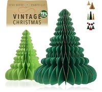 Premium Reusable Christmas Decorations - Christmas Table Decorations/Xmas Home Decor - Paper Christmas Decorations Indoor - Hanging Christmas Decors (Xmas Trees (green))