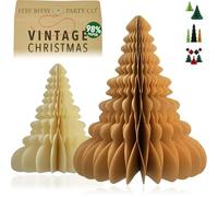 Premium Reusable Christmas Decorations - Christmas Table Decorations/Xmas Home Decor - Paper Christmas Decorations Indoor - Hanging Christmas Decors (Xmas Trees (brown))