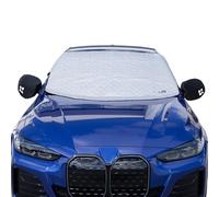 Premium Reversible Car Windscreen Cover - Two-Sided with Aluminium to Protect From Sun UV Heat Dust and Reverse to Protect Windshield From Snow Ice Frost with Wing Mirror Hooks