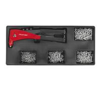 PREMIUM Riveter & 400 Piece Assorted Rivet Set with Modular Tool Storage Tray