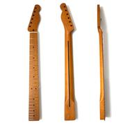 Premium Roasted Maple Electric Guitar Neck for Fender Telecaster, 22 Medium Jumbo Frets, 14" Radius, Bone Nut, Satin Urethane Finish, 10mm Tuner Holes, Tele Style Guitar Neck